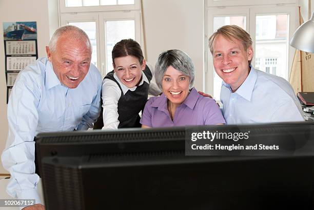 Watching Over Computer Woman Watching Mans Face Against Computer Screen Photos and Premium ...