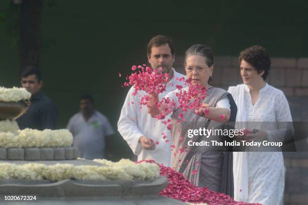 Former President of Indian National Congress, Sonia Gandhi, President of Indian National Congress, Rahul Gandhi and Indian Politician, Priyanka...