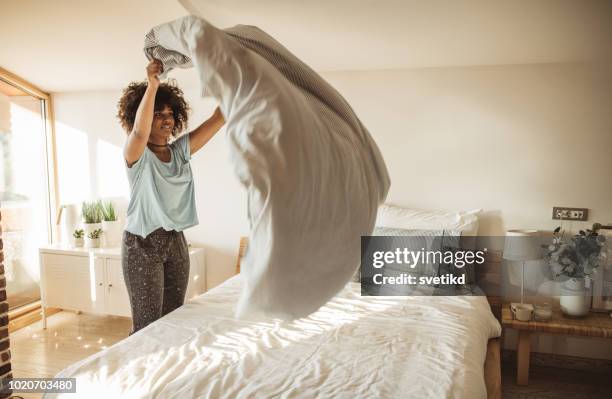 morning duties - made bed stock pictures, royalty-free photos & images