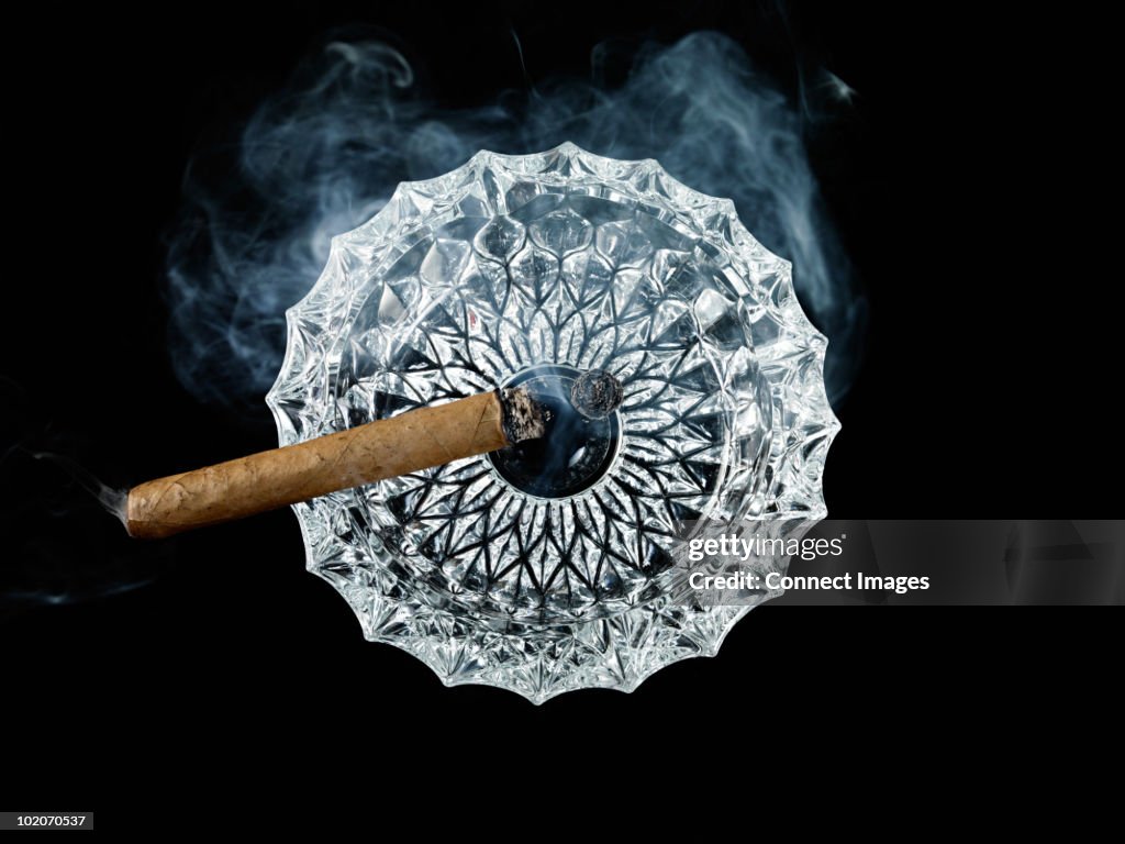 Cigar in ashtray
