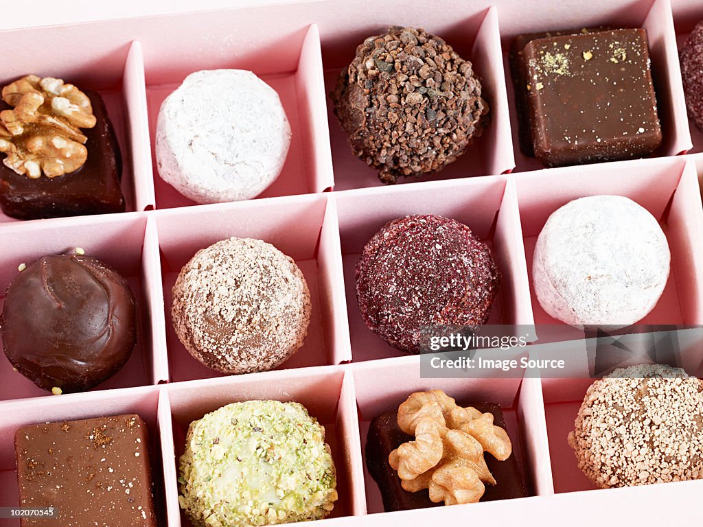 Chocolates in box