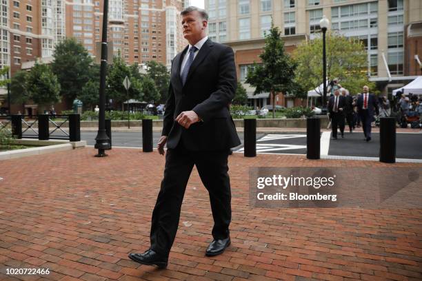 Kevin Downing, lead lawyer for former Donald Trump Campaign Manager Paul Manafort, arrives at District Court in Alexandria, Virginia, U.S., on...