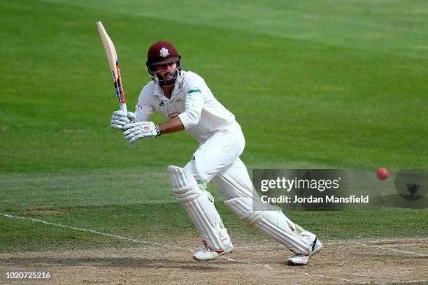 Ben Foakes of Surrey bats during day three of the Specsavers County Championship Division One match between Surrey and Lancashire at The Kia Oval on...