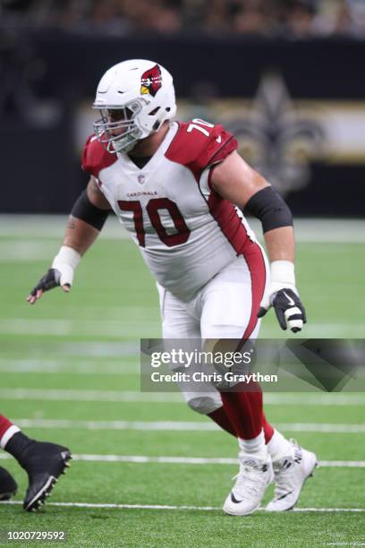 Evan Boehm of the Arizona Cardinals at Mercedes-Benz Superdome on August 17, 2018 in New Orleans, Louisiana.