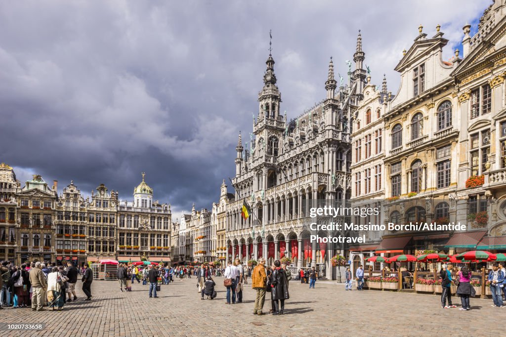 View of the Grand Place with the historical buildings