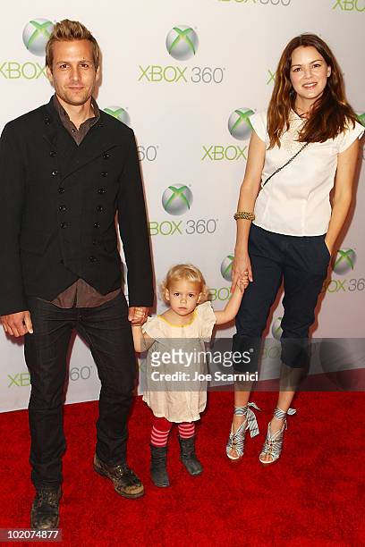 Gabriel Macht and Jacinda Barret arrive to the World Premiere Of "Project Natal" For Xbox 360 at Galen Center on June 13, 2010 in Los Angeles,...