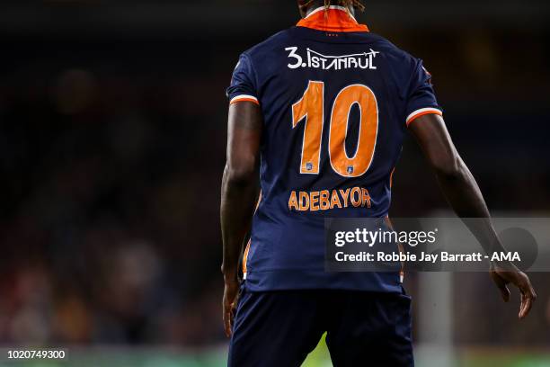 Emmanuel Adebayor of Istanbul Basaksehir during the UEFA Europa League Third Round Qualifier: Second Leg metch between Burnley and Istanbul...