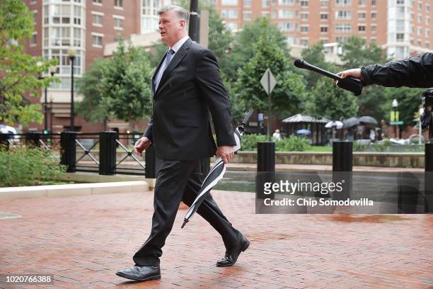 Kevin Downing, lead attorney for former Trump campaign chairman Paul Manafort, walks into the Albert V. Bryan U.S. Courthouse for the fourth day of...