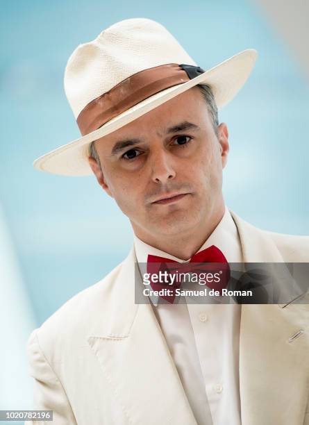 Dario Paso attends during 'Lehman Trilogy' press conference on August 21, 2018 in Madrid, Spain.