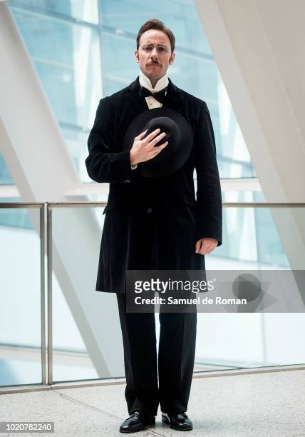 Pepe Lorente attends during 'Lehman Trilogy' press conference on August 21, 2018 in Madrid, Spain.
