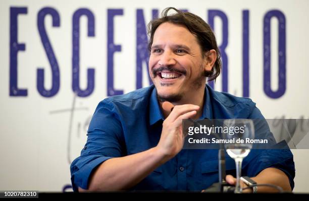 Sergio Peris Mencheta attends during 'Lehman Trilogy' press conference on August 21, 2018 in Madrid, Spain.
