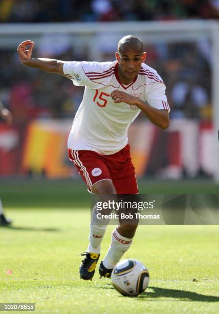 Simon Poulsen of Denmark during the 2010 FIFA World Cup Group E match between Netherlands and Denmark at Soccer City Stadium on June 14, 2010 in...