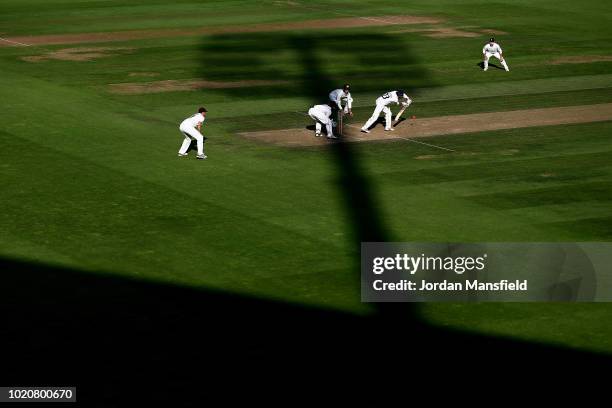 General view as Haseeb Hameed of Lancashire bats during day three of the Specsavers County Championship Division One match between Surrey and...