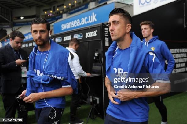 Pablo Hernandez of Leeds United arrives for the Sky Bet Championship match between Swansea City and Leeds United at the Liberty Stadium on August 21,...