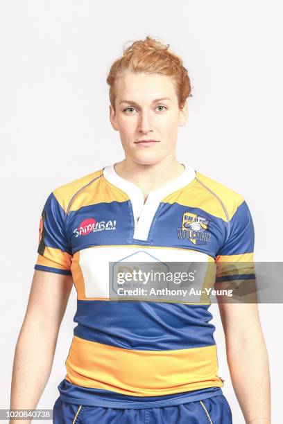 Emily Magee poses during a Bay Of Plenty Women's Farah Palmer Cup Rugby headshot session on August 21, 2018 in Mount Maunganui, New Zealand.