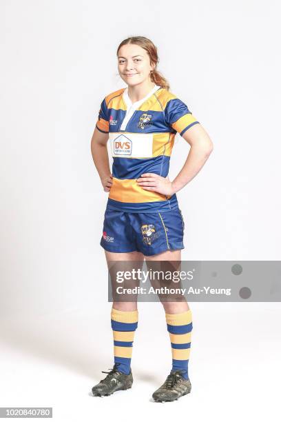 Renee Holmes poses during a Bay Of Plenty Women's Farah Palmer Cup Rugby headshot session on August 21, 2018 in Mount Maunganui, New Zealand.