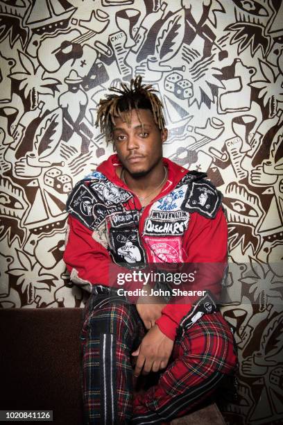 Juice WRLD poses during rehearsals for the 2018 MTV Video Music Awards at Radio City Music Hall on August 18, 2018 in New York City.