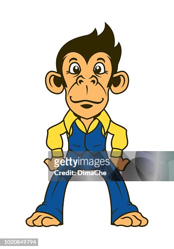 Cartoon Monkey Character In Shirt Trousers And Waistcoat High-Res Vector  Graphic - Getty Images