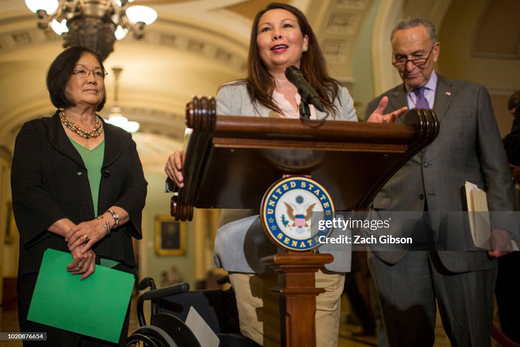 Senate Lawmakers Speak To The Media After Their Weekly Policy Luncheons