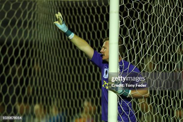 Paul Bitz of Broadmeadow during the FFA Cup round of 16 match between Broadmeadow Magic and Bentleigh Greens at Magic Park on August 21, 2018 in...