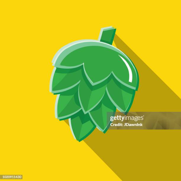 craft beer hops flat design themed icon with shadow - distillation stock illustrations