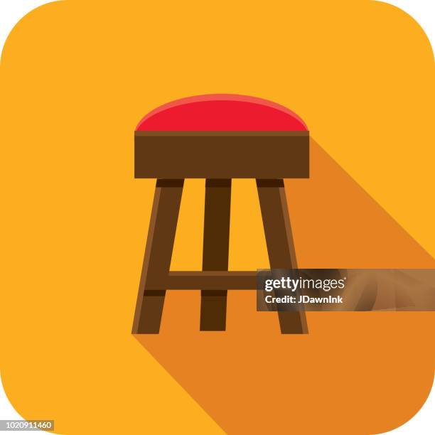 craft beer bar stool flat design themed icon with shadow - bar stool stock illustrations