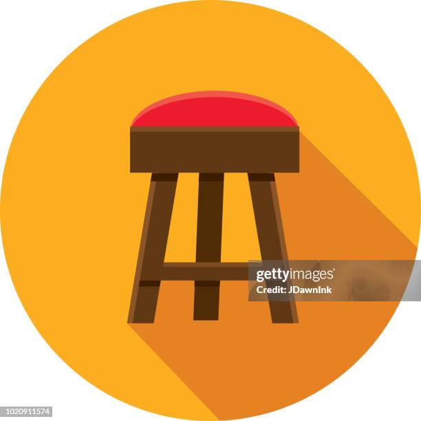 craft beer bar stool flat design themed icon with shadow - stool stock illustrations