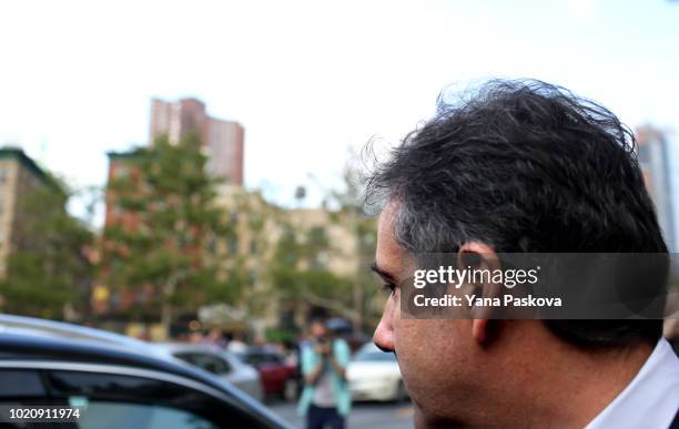 Michael Cohen, former lawyer to U.S. President Donald Trump, exits the Federal Courthouse on August 21, 2018 in New York City. Cohen reached an...