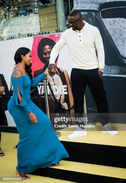 Sabrina Dhowre and Idris Elba attend the UK premiere of "Yardie" at BFI Southbank on August 21, 2018 in London, England.