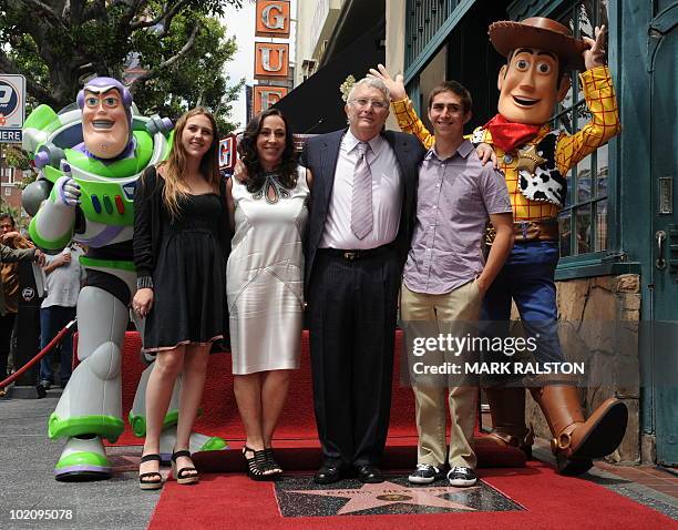 Composer and songwriter Randy Newman with his wife Gretchen Preece and children at his star presentation ceremony on the Hollywood Walk of Fame in...