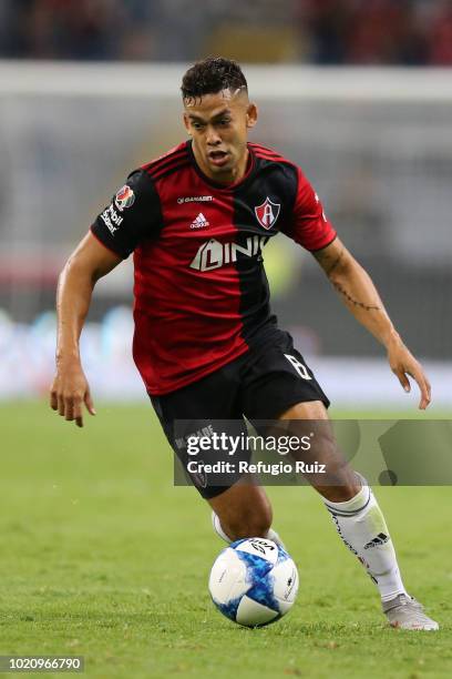 Andrés Andrade of Atlas drives the ball during the fifth round match between Atlas and Morelia as part of the Torneo Apertura 2018 Liga MX at Jalisco...