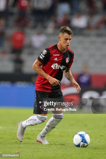 Jose Avila of Atlas drives the ball during the fifth round match between Atlas and Morelia as part of the Torneo Apertura 2018 Liga MX at Jalisco...