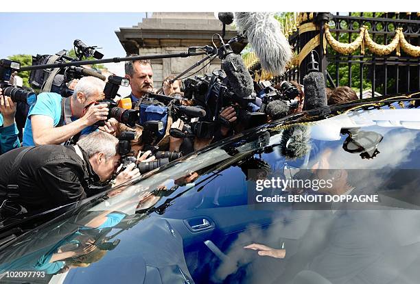 Ecolo's co-chairman Jean-Michel Javaux leaves after his consultation with King Albert II, on June 15, 2010 at the Royal Castle in Laeken-Laken,...