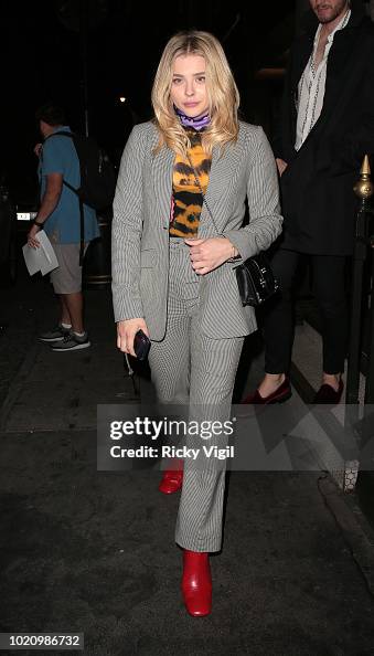 Chloe Grace Moretz seen on a night out leaving Gymkhana restaurant in