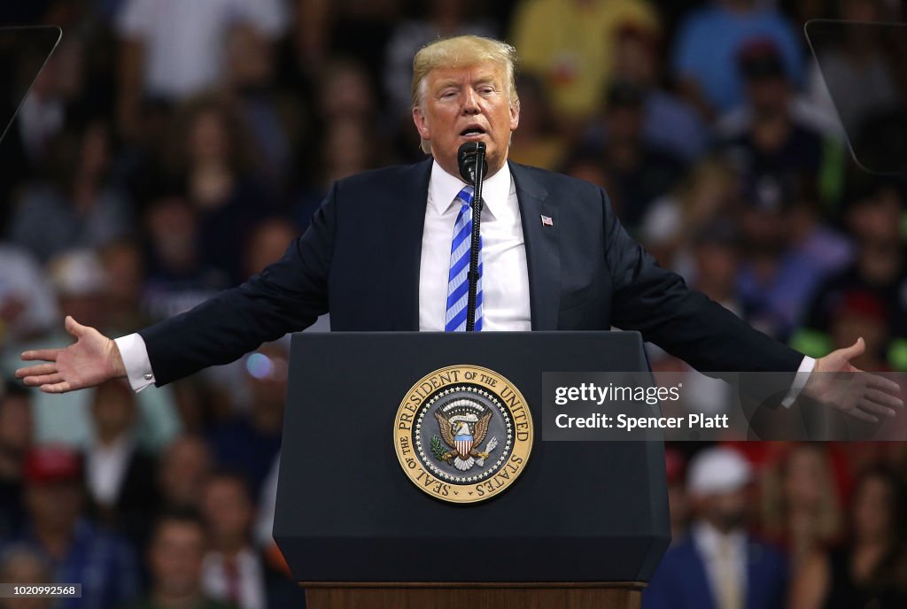Donald Trump Holds Rally In Charleston, West Virginia