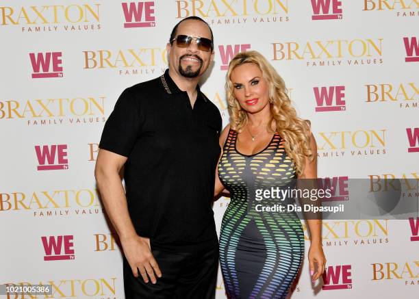 Ice-T and Coco Austin attend WE tv and Traci Braxton celebrate the new season of Braxton Family Values at The Skylark on August 21, 2018 in New York...
