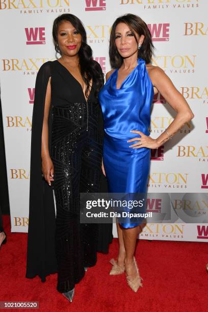 Traci Braxton and Danielle Staub attend WE tv and Traci Braxton celebrate the new season of Braxton Family Values at The Skylark on August 21, 2018...