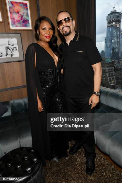 Traci Braxton and Ice-T attend WE tv and Traci Braxton celebrate the new season of Braxton Family Values at The Skylark on August 21, 2018 in New...