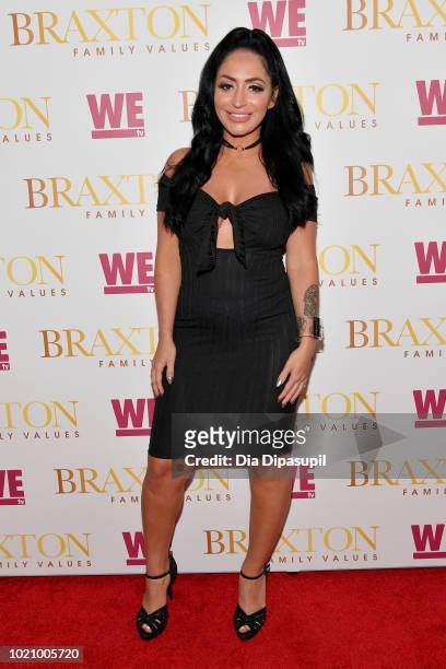 Angelina Pivarnick attends WE tv and Traci Braxton celebrate the new season of Braxton Family Values at The Skylark on August 21, 2018 in New York...