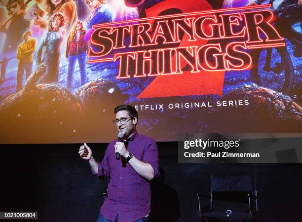 Josh Horowitz speaks during a 'Stranger Things Season 2' screening at AMC Lincoln Square Theater on August 21, 2018 in New York City.