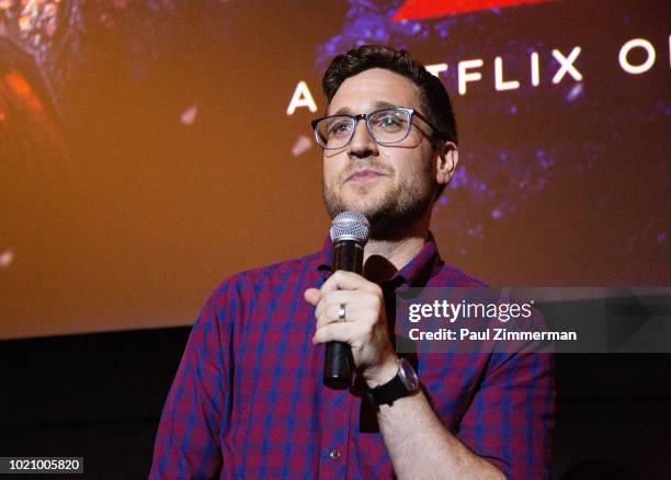 Josh Horowitz speaks during a 'Stranger Things Season 2' screening at AMC Lincoln Square Theater on August 21, 2018 in New York City.