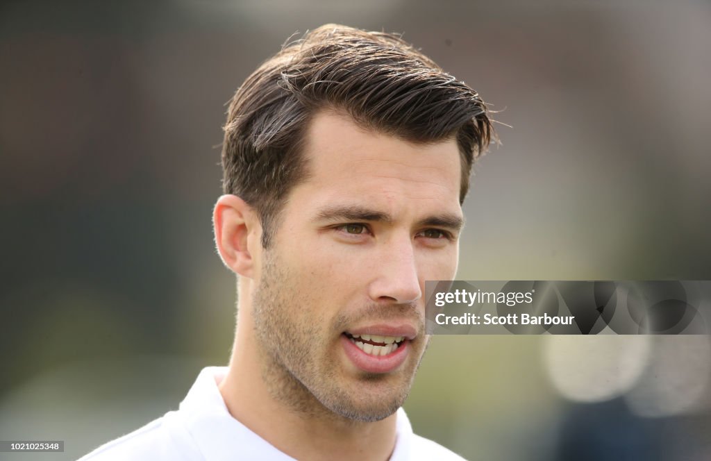 Alex Rance of the Tigers looks on during a 'Fit For Footy' launch at ...