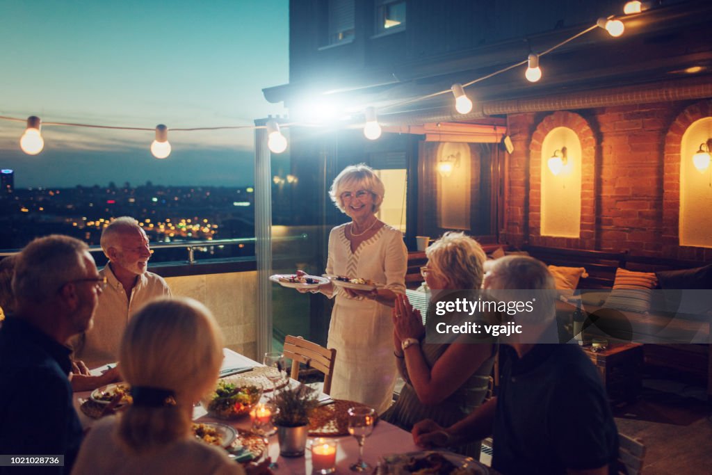Senior Rooftop Dinner Party