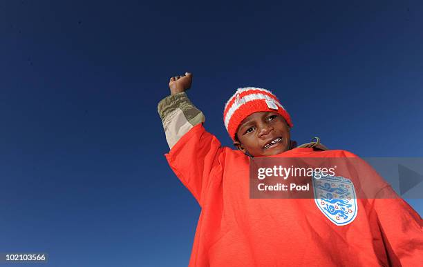 Johannes 5 after meeting Michael Dawson and Matthew Upson who visited children from the SOS Children's Village project on June 15, 2010 in Tlhabane...