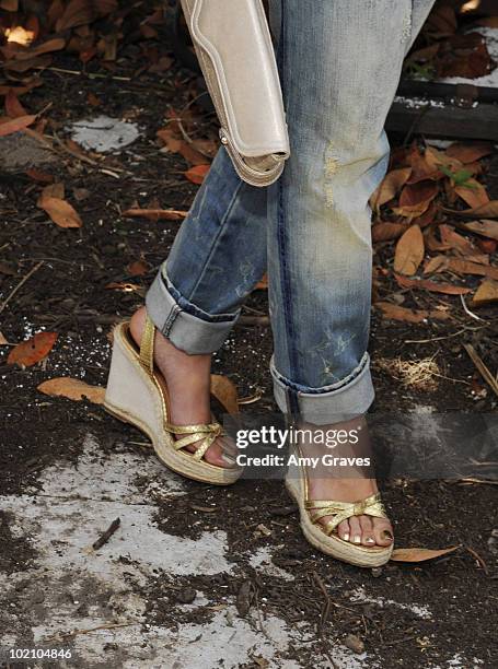 Actress Emmanuelle Chriqui attends the Environmental Media Association and Yes to Carrots Garden Luncheon at The Learning Garden at Venice High...