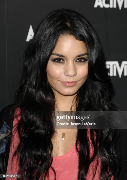 Actress Vanessa Hudgens attends the Activision kick-off party for E3 at Staples Center on June 14, 2010 in Los Angeles, California.