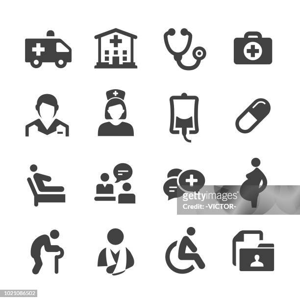 stockillustraties, clipart, cartoons en iconen met medische dienst icons - acme serie - verpleeghuis