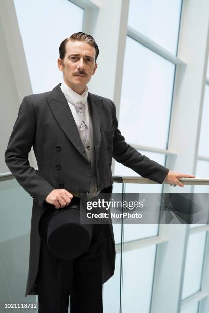 Actor Victor Clavijo attends during 'Lehman Trilogy' press conference at the theaters of the Canal de Madrid on August 21, 2018 in Madrid, Spain.