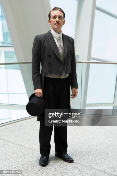 Actor Victor Clavijo attends during 'Lehman Trilogy' press conference at the theaters of the Canal de Madrid on August 21, 2018 in Madrid, Spain.