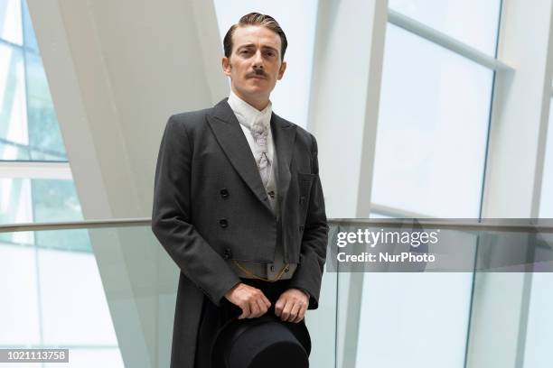 Actor Victor Clavijo attends during 'Lehman Trilogy' press conference at the theaters of the Canal de Madrid on August 21, 2018 in Madrid, Spain.